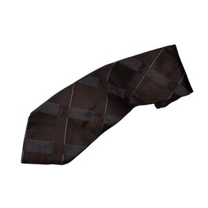DKNY Men's Brown Checkered Tie